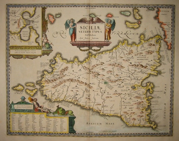 Ortelius Abraham (1528-1598) Siciliae veteris typus 1700 Amsterdam 